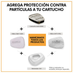 Filtro/Cartucho 3M 6006 para Gases y Ácidos Nobles
