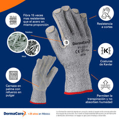 Guante Anticorte con Carnaza Derma Care 51-628