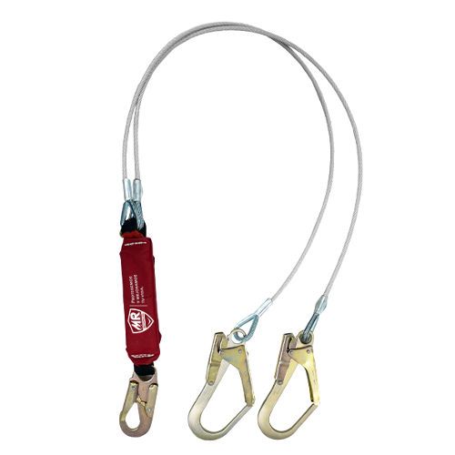 Linea de Vida Absorbedor de Impacto Doble Cable Gancho Grande MR Mod.1033G