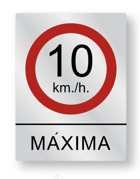 Señalamiento 10 k/m Velocidad Máxima Mod.922