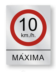 Señalamiento 10 k/m Velocidad Máxima Mod.922